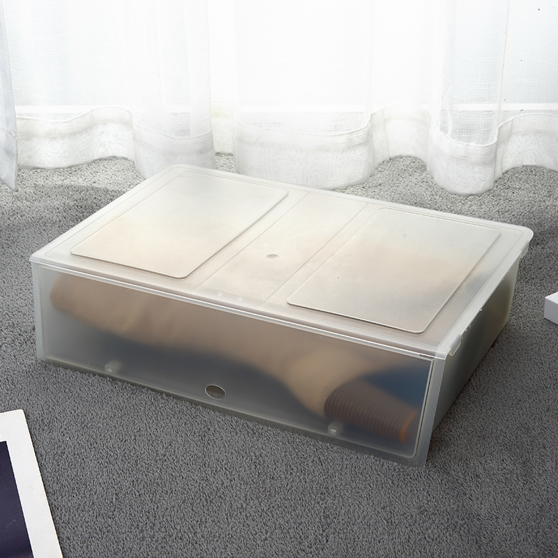 Домашний пылезащитный контейнер для обуви, коробка для хранения ботинок, прозрачная белая штабелируемая пластиковая коробка для хранения обуви, бытовая