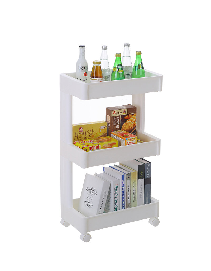 3-х уровневая мобильная органайзерная стойка для хранения продуктов питания Аксессуары для дома Кухонная тележка с 4 колесами
