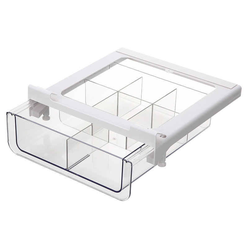Кухонный шкаф, разделенный держатель для хранения пищевых инструментов, прозрачный пластиковый ящик для холодильника, подвесной органайзер для хранения