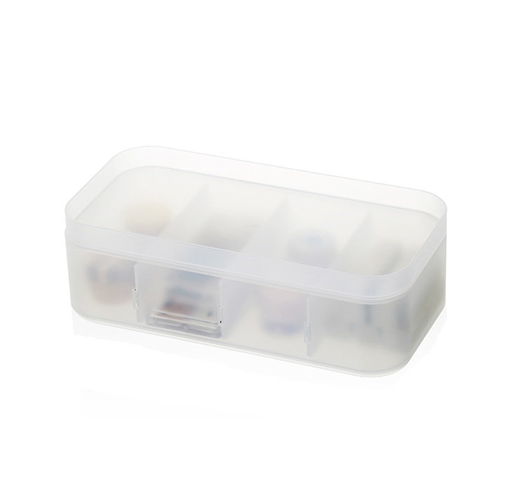 Штабелируемый пластиковый ящик для хранения с крышкой и 3 съемными перегородками, S