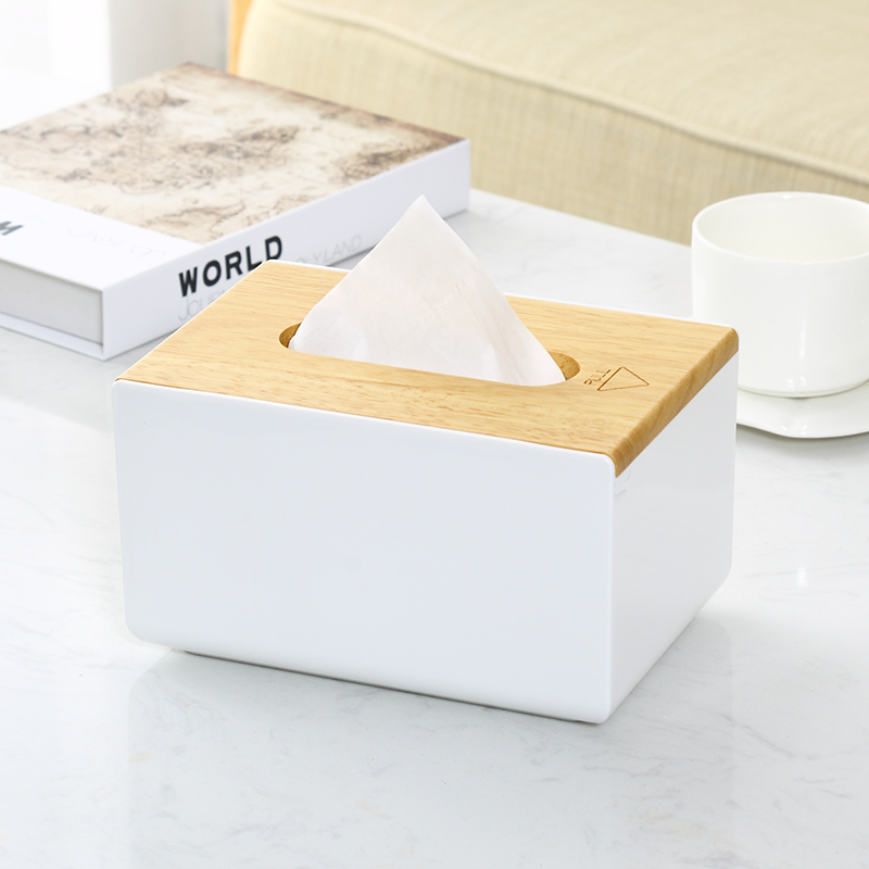 Creative House Desktop PP Бамбуковая крышка Держатель для папиросной бумаги Косой дизайн Съемная пластиковая деревянная коробка для салфеток