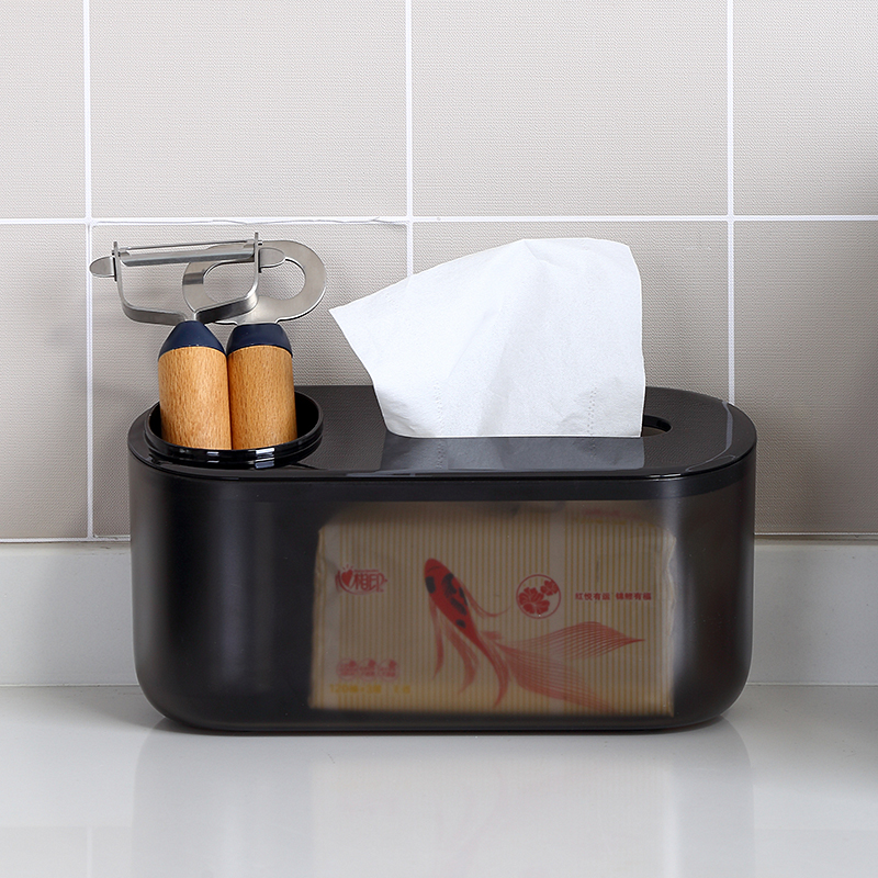 Ванная комната Кухня PP Подвесной ящик для хранения папиросной бумаги Пластиковый настенный держатель для хранения тканей