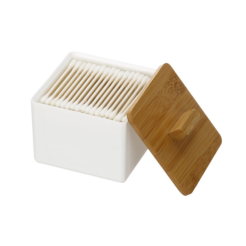 PS Косметический органайзер Чехол Тампоны для губной помады 2-уровневый штабелируемый контейнер Пластиковый контейнер для хранения косметики с бамбуковой крышкой