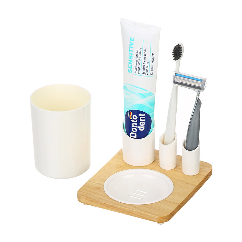 Современный простой дизайн, органайзер для домашней ванной комнаты, зубная щетка, чехол для зубной пасты, пластиковый набор аксессуаров для ванной комнаты