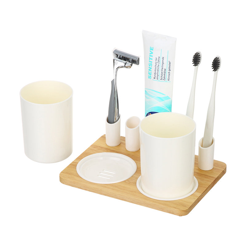 Современный простой дизайн, органайзер для домашней ванной комнаты, зубная щетка, чехол для зубной пасты, пластиковые аксессуары для столешницы для ванной, набор органайзеров