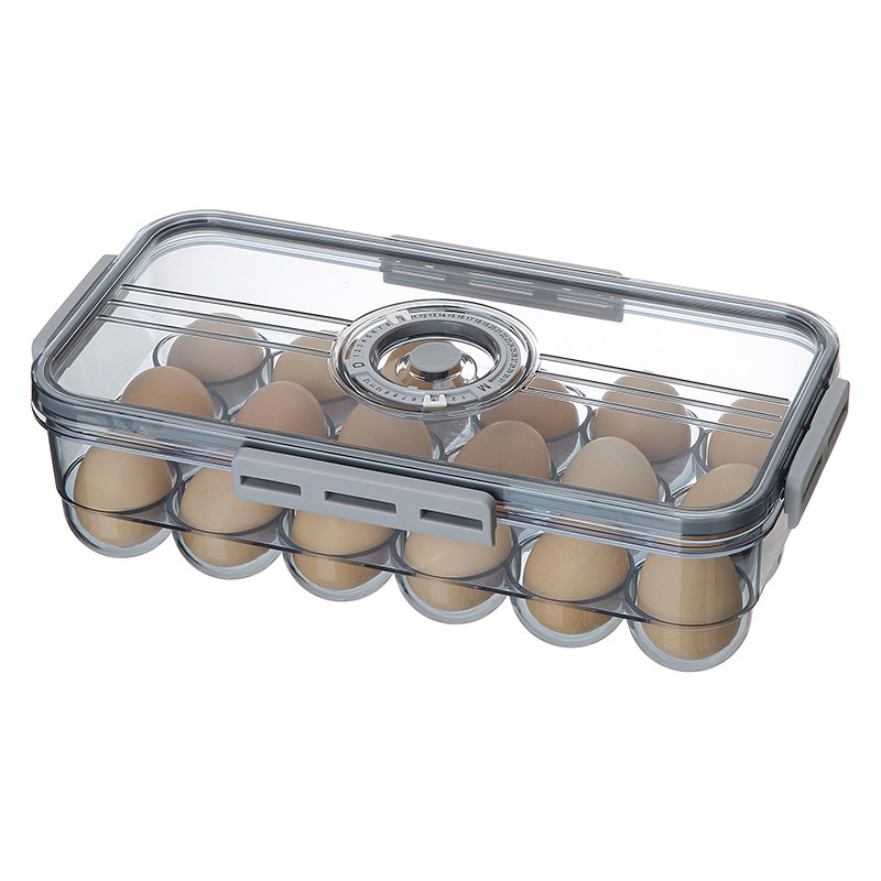 Стакабле держатель замораживателя яйца решетки ящика для хранения 18 холодильника ЛЮБИМЧИКА свежий пластиковый с таймером
