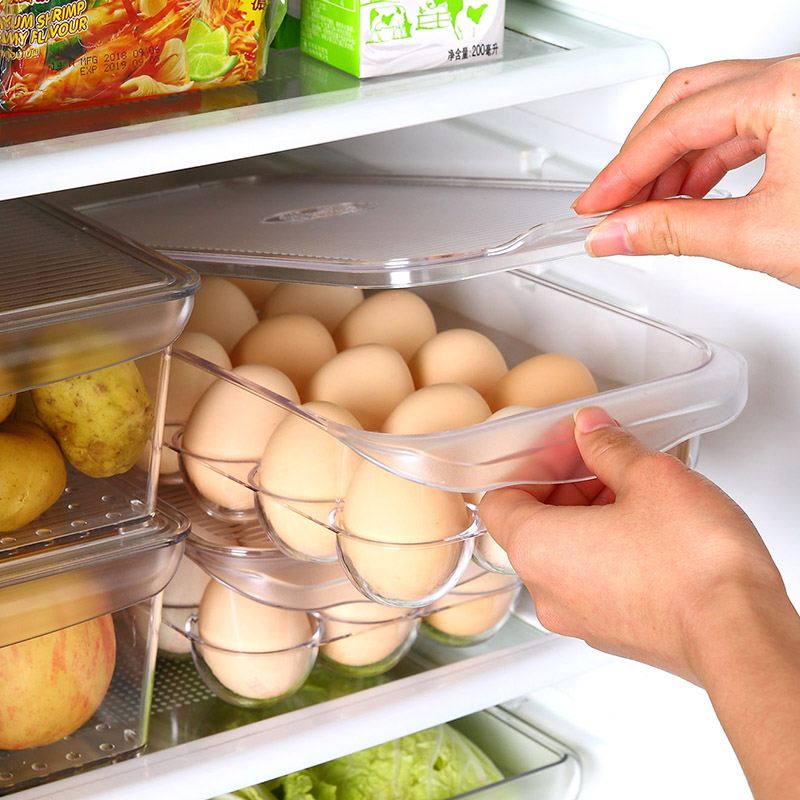 ПЭТ прозрачный пластиковый кухонный холодильник для хранения яиц