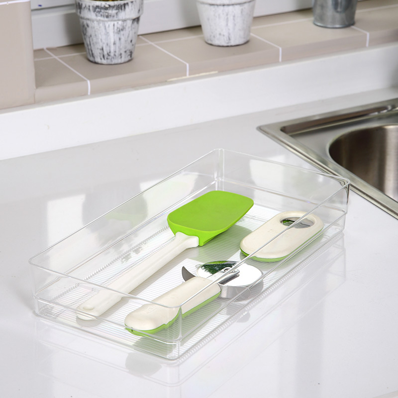 Моющийся прозрачный органайзер для хранения ящиков столешницы кухонного шкафа для столовых приборов Посуда Гаджеты
