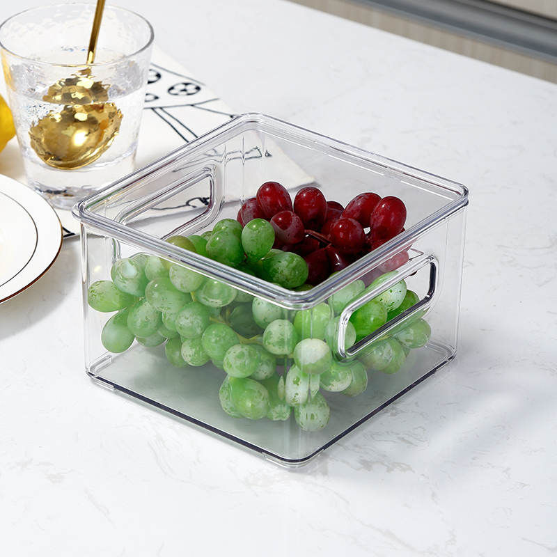 Пластиковый органайзер для хранения фруктов и овощей, прозрачные пластиковые контейнеры для хранения продуктов в холодильнике с ручками
